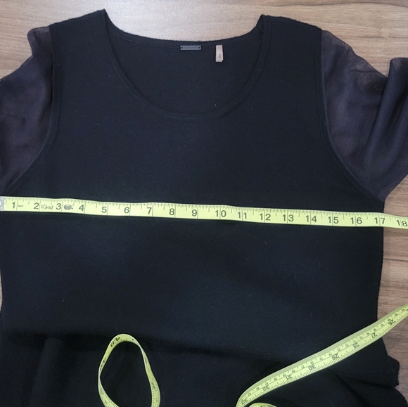 ELIE TAHARI Zita Black Merino Wool Long sleeve Knit Midi Dress Size M